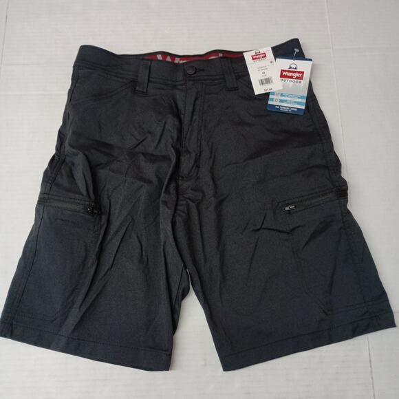 Wrangler Cargo Shorts Men's Size 32 Black 10" Inseam Relaxed - Picture 1 of 5